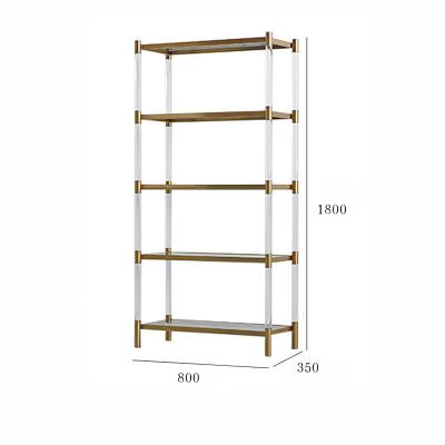 China Multi-Layer Acrylic Light Luxury Multi-Layer Home Storage Shelf Viable Metal Storage Rack for sale