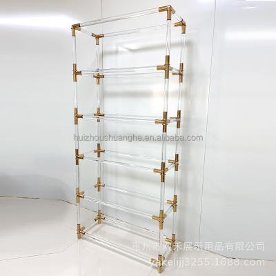 China Viable Modern Acrylic Multilayer Metal Shelf Display Stand Home Storage Rack for sale