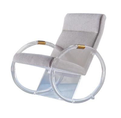 China Canvas Luxury Design Transparent Acrylic Swing Chairs For Indoor Outdoor Modern Rocking Chair Sofa Living Room for sale