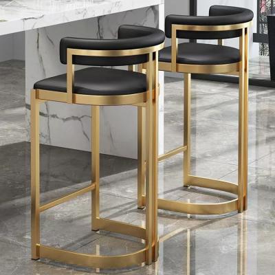 China Luxury Modern Metal Block Steel Bar Stool Stainless Cafe Chair for sale