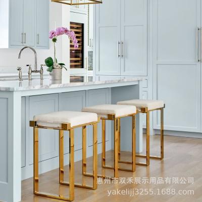 China Factory Price Metal High Acrylic Transparent Stool Furniture Bar Stool Canvas Upholstered Chair for sale