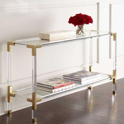 China (Others)Adjustable Modern Living Room Furniture Double Layer The Luxury Furniture Acrylic Console Table for sale