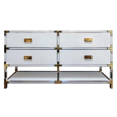 China (Other) Adjustable Nordic Wooden Acrylic Console Table With Shelving And Drawers for sale