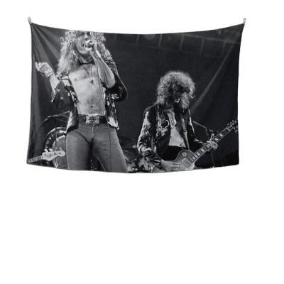 China 10 Head Global Music Psychedelic Peach Heavy Metal Skin Zepplin Tape Themed Led Hippie Tapestry For Living Room Dorm Bedroom for sale