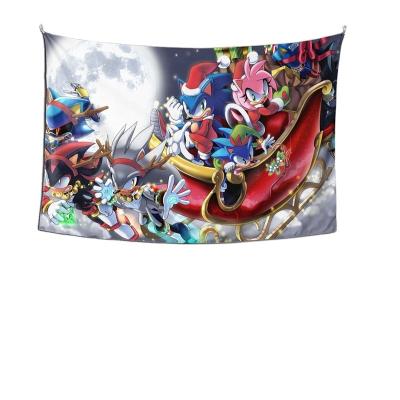 China Cartoon Printed Sonic The Hedgehog Wall Hanging Home Decor Hippie Art Tapestry 20 Styles Custom Indian Christmas Space Baby for sale