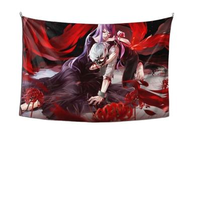 China Hot Comic Bedroom Dorm Living Room Wall Hanging Anime Poster Background Tokyo Ghoul Tokyo Tapestry Plain Amazon Sale Home Decor for sale