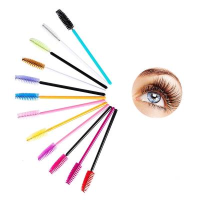 China Disposable Shiny Eco-Friendly Flat Brush Eyelash Applicator Magic Wands Curler Eyebrow Eyelash Brushes for sale