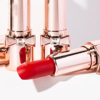 China Private Label Waterproof Crystal Moist Lipstick Vegan Lipstick Long-Lasting Matte Bow Lipstick for sale