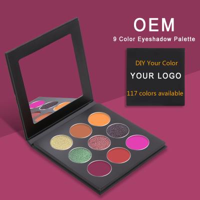 China Diy Waterproof Your Colors Logo Refillable Eye Shadow Palette Custom Shimmer Matte Eye Shadow Pallet Customize Eyeshadow for sale