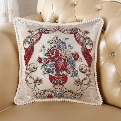 China Home Decorative Anti-static Pillow Cover Flower Jacquard Cushion Cover Pillowcase For Girl's Room for sale