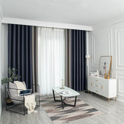 China Blackout Ready Made Curtain For Living Room Wholesale Morden Blackout Soundproof Solid Curtain For Bedroom for sale