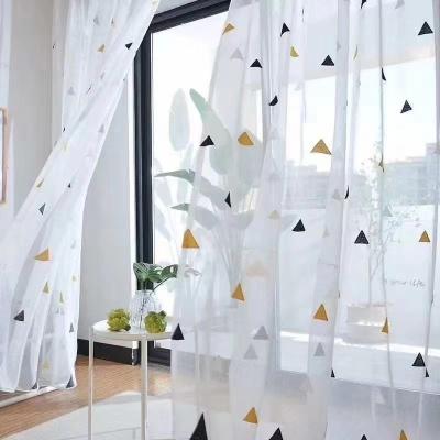 China Blackout Willow Modern Tulle Curtains For Living Room Bedroom Printed Voile Sheer Curtains For Window Tulle Drapes Drapes for sale