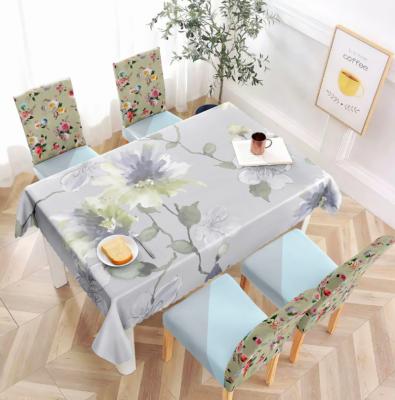 China Waterproof flower printing rectangular tablecloth waterproof tablecloths party decoration dining table cover coffee table mantel mesa for sale