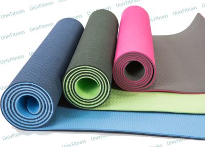 China Rollo amistoso de la estera de la yoga de la TPE de Skidless Eco para la rutina caliente del entrenamiento de la yoga en venta