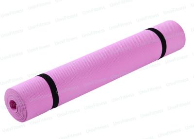 China Pink EVA Fitness Yoga Mattress For Travel / Soft Hot Yoga Workout Mat for sale