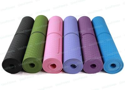 China 6mm TPE Eco de Yogamat met Lijnen plaatst Comfortabele Multifunctioneel Te koop