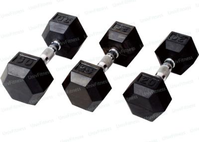 China Weight Lifting Rubber Hex Dumbbells For Women Gymnastic Exercise Black for sale