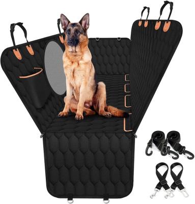 China Durable Custom Dog Car Trucks Back Seat Cover Scratchproof 100% Waterproof Waterproof Printing With Mesh Window for sale