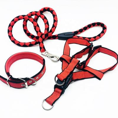 China Adjustable Quick Release Dog Reflective Breathable Nylon Flashing Safety Harness For Small Medium Large Extra Large Dog Harness And Leash for sale