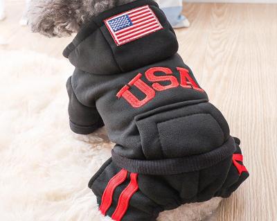 China Viable Novelty Winter Dog Cloth Sweater Hoodies Warm Small Medium Luxury Dog Apparel Clothes With Pockets for sale