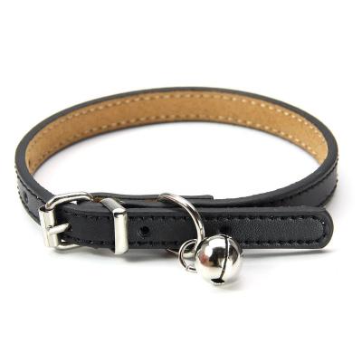 China 2022 Wholesale Fashion Viable Pu Buckle Puppy Black Leather Adjustable Neckerchief Pets Multiple Colors PU Dog Collar for sale