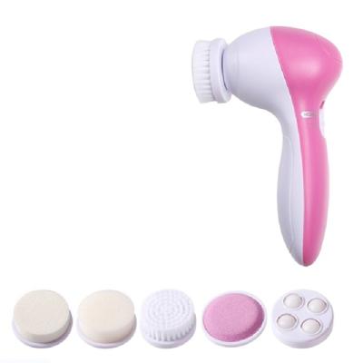 China Hot Selling Amazon Skin Rejuvenation 5 In1 Facial Cleaner Electric Massage Brushes Smart Ultrasonic Facial Massager Cleaning Brush for sale