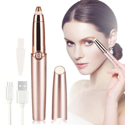 China Painless ABS Body Head Eyebrow Trimmer Eyebrow Trimmer+Refillable Alloy Hair Remover Cutter Painless Shaver Tool For Face Lips Nose Facial Hair Removal for sale