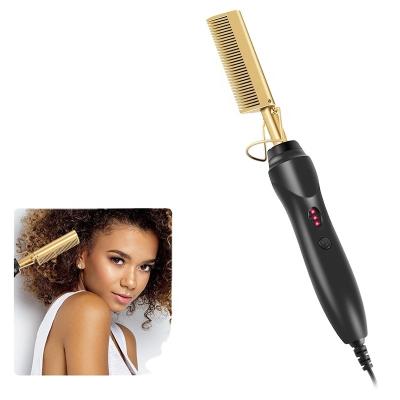 China Dropshipping Heating Dry Hair Straightening Gift Set Professional Iron Women Gold Hair Curling Electric Straightener for sale