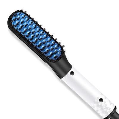 China dry & Wet Multifunctional Fast Hair Styler Electric Ceramic Hair Straightening Comb Men Beard Straightener Brush for sale