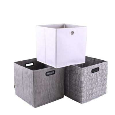 China Sustainable Custom Storage Box Cloth Art Color Finishing Storage Box Non-Woven Bedroom Living Room Clothes Toys Organizer for sale