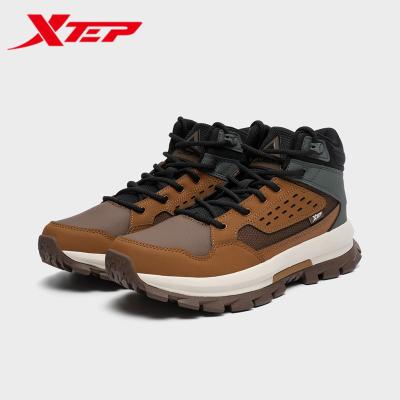 China Outdoor Men's Army Deodorization XTEP Shoes Wooking High Top Solied Sports Leather Combat Safety Black Tactical Boots Black for sale