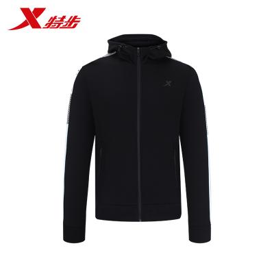 China XTEP Breathable Men Training Tops Jacket Zipper Hoodie Sweatsuit Jogging Long Sleeve Sweatshirt for sale