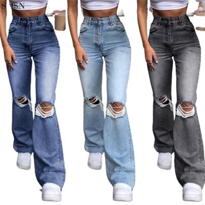 China CATHY Good Quality Fashion Hole 2021 Women's Pants Trousers Ladies Jeans Breathable Jeans for sale