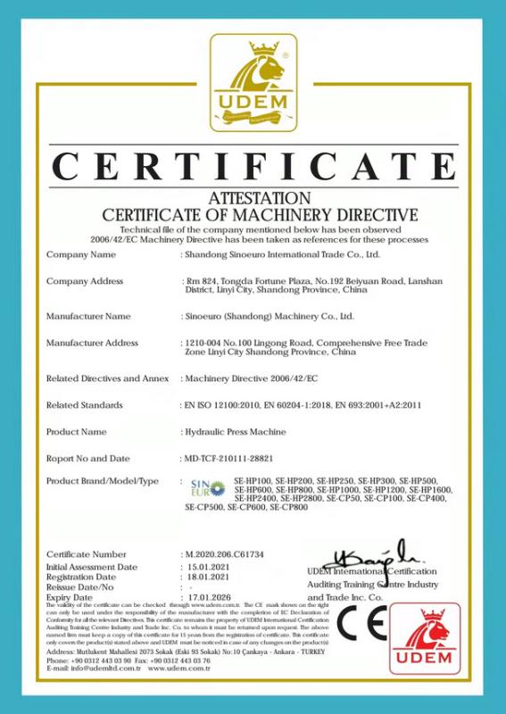 CE - Shandong Sinoeuro International Trade Co., Ltd.