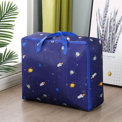 China High Quality Viable Foldable Oxford Stitches Large Clothing Storage Bags Fabric Square Travel Storage Bag Set For Clothes for sale