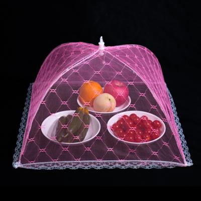 China Sustainable Elastic Storage Covers Food Cover Pop Up Folding Folding Mesh Food Cover for sale