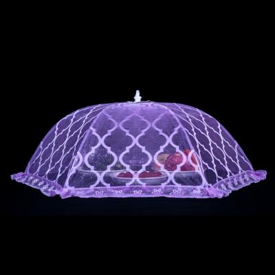 China Collapse Dish Cover Durable Dust Proof Food Storage Round Plastic Net Food Cover for sale