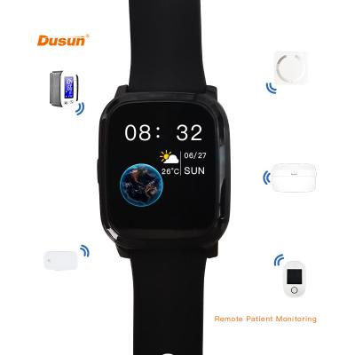 China Waterproof IP67 Dusun Remote Monitoring IoT Hardware Solutions Waterproof Heart Rate Fitness Tracker Smart Watch for sale