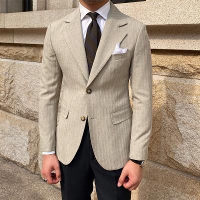 China Factory wholesale men's autumn casual suit jacket trend high quality Asian-n anti-shrink small business striped suit for sale