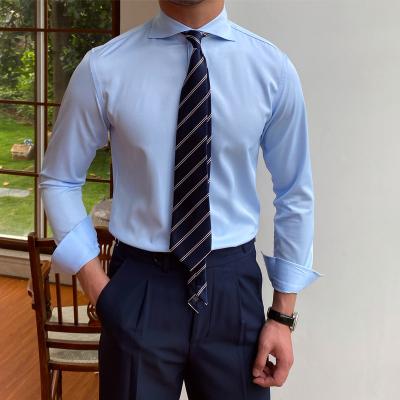 China Factory direct wholesale high quality large size T-shirt Asian men's personality ironing shirt anti-pilling long-sleeved shirt new for sale