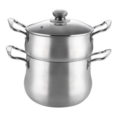 China 2020 OEM Sustainable Quality Aluminum Steamer Cooking Pot Double Layers Multifunctional Cookware Pot Set for sale