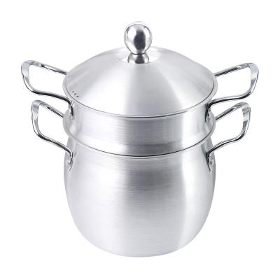 China Sustainable Glass Bead Cover Bulking Steaming Pot Made Of Aluminum for sale