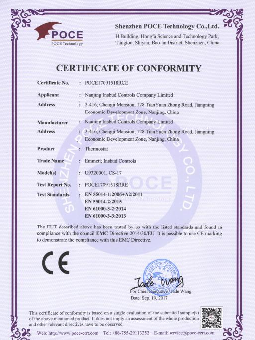 CE - Nanjing Insbud Controls Company Limited