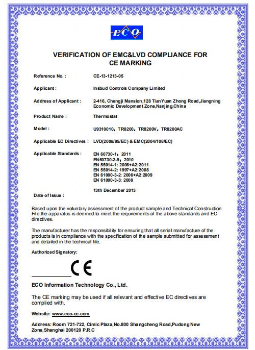 CE - Nanjing Insbud Controls Company Limited