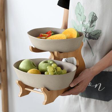 China Modern Ceramic Fruit Holder Bowl Stored Tiered Fruit Basket for sale