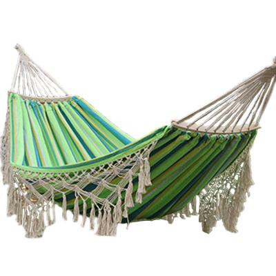 China Outdoor Travel Hiking Boho Custom Indoor Beach Rope Travel Tassel 2 Person Cotton Chair Swing Hammock Outdoor Camping Hammock for sale