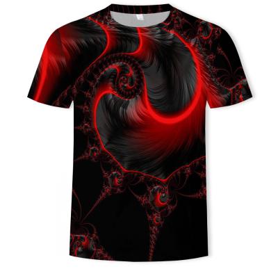 China 2022 New Men Breathable Round Neck Short Sleeve 3d T-shirt Abstract Art Print For Summer for sale