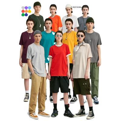 China Fashion Mens Camiseta de hombre Solid Color QUICK DRY Men's Retro 180g Cotton Based Shirt Shorts Sheath Multicolor Casual T-shirt for sale