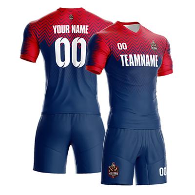 China Full Body Customized Match Sets Sublimation Dyeing And Printing Personalized Football Jersey Top for sale