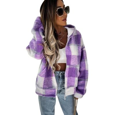 China Quoita Breathable Multicolor Jackets Hooded Coat Plaid Autumn Outdoor Jackets 2021 Fall Jackets for sale